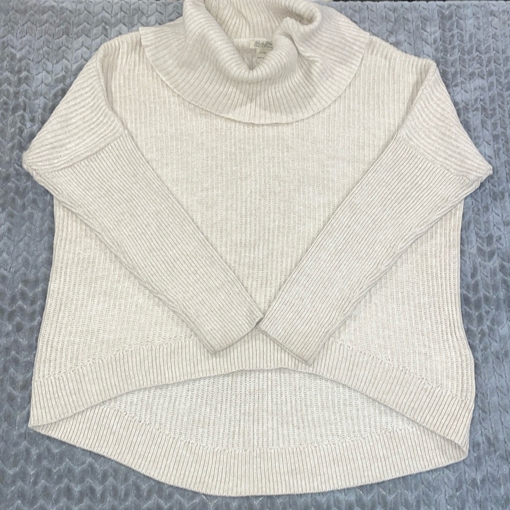 Lucky Brand Cowl Neck Cotton/Wool Blend Sweater.  Size XL.